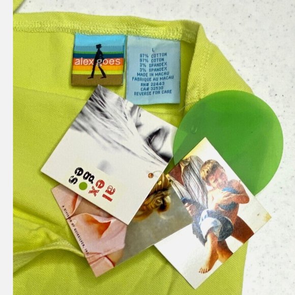 Alex Goes Lime Cotton Cami Halter Top Size L - New With Tag - Picture 4 of 10